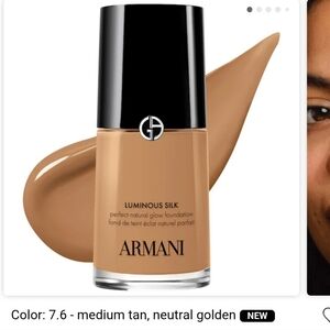 Giorgio Armani Luminous Silk Foundation Shade 7.6 Natural Glow 1 Oz 30ml Newest